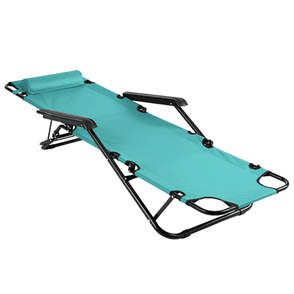Folding Recliner Chair, Portable Extendable Folding Reclining Chairs for Indoor Outdoor, Green