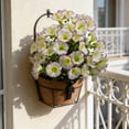 thumbnail image 5 of 1 Pack UV Resistant Faux Floral Shrub Potted, Realistic Fake Plants with Planter, Decorative Topiary Plant for Outdoor, Indoor, Porch, Garden, Patio Decor (White), 5 of 6