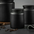 thumbnail image 5 of Thyme & Table Small (580mL) Ceramic Ribbed Kitchen Organization Jar, Black, 5 of 7