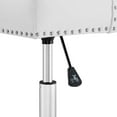 thumbnail image 6 of Contemporary Modern Urban Designer Home Business Office Furniture Work Desk Chair, Faux Vinyl Leather Aluminum, White, 6 of 7