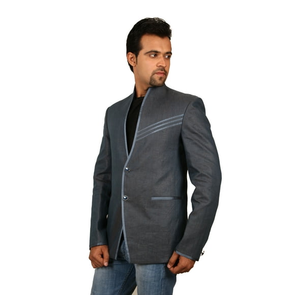 Royal Blue Linen Blazer for Men. This product is custom made to order.