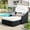 Beige, variant on Outdoor Daybed, Patio Sunbed with Adjustable Canopy, PE Rattan Double Lounge Bed with Cushions and Pillows, Outdoor Lounge Bed  for Garden Poolside Backyard