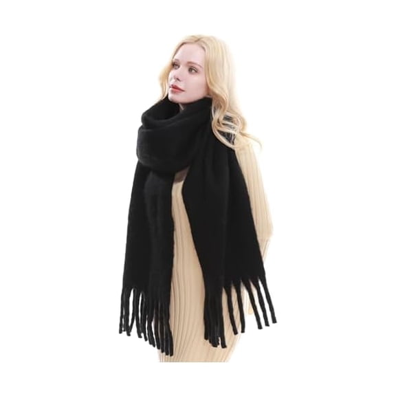 Fu997 Chunky Scarf for Women Winter Warm Thick Scarves Oversized Blanket Scarf