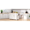 thumbnail image 3 of Vintage Style Kitchen Island - 56" Rolling Island with Storage & Outlet, 3 of 7