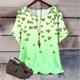 thumbnail image 1 of Puntoco Liquidación de blusas cortas para mujer, blusa de manga corta con estampado de moda para mujer, camiseta de cuello redondo, 1 of 5