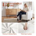 thumbnail image 3 of TLSUNNY Modern Accent Chair, Armchair for Reading Chair, Mid Century Upholstered Comfy Chair for Apartment, Living Room, Waiting Room, White, 3 of 9