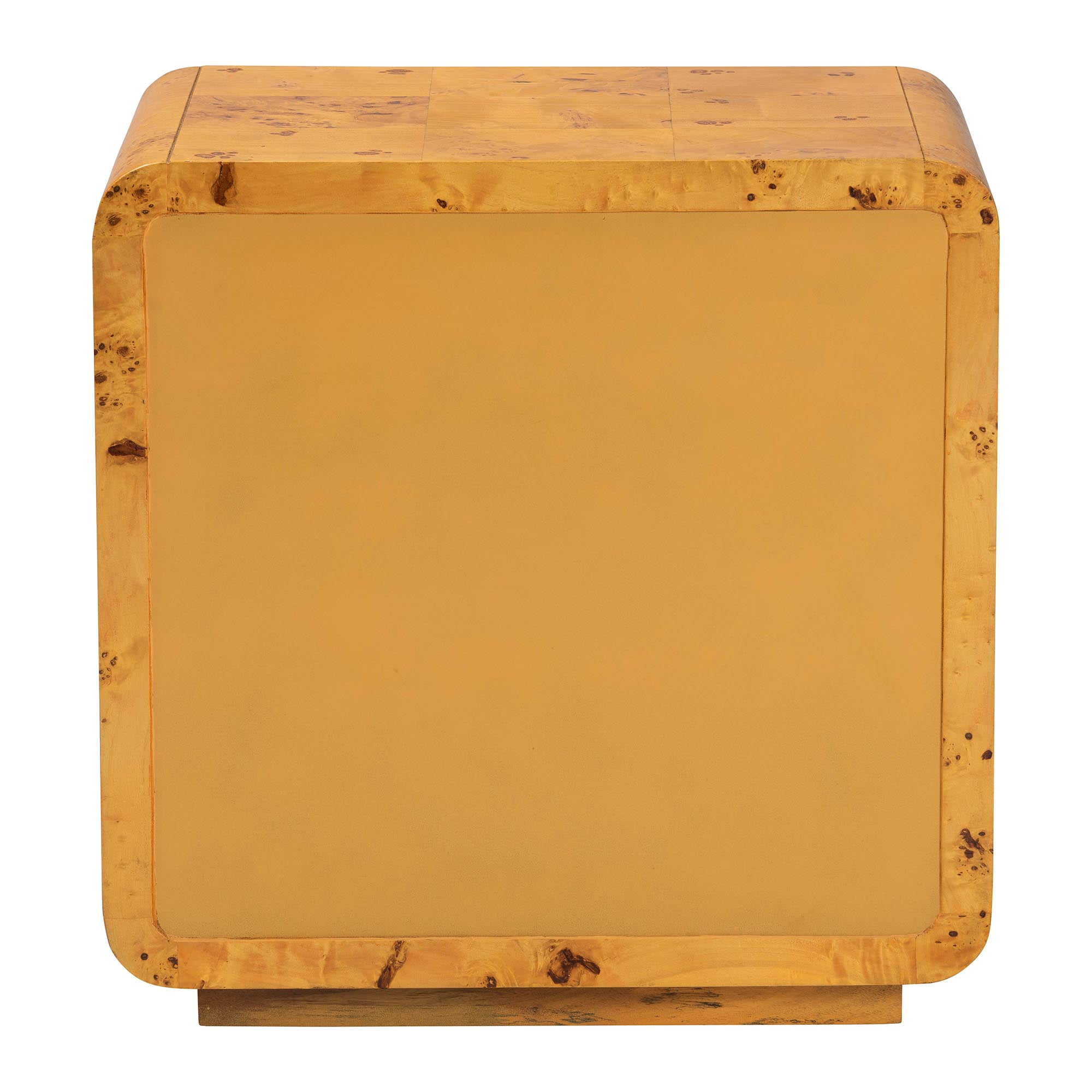 bali & pari Netra Modern Nightstand, 3-Drawer, Light Mappa Burl