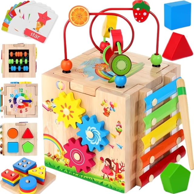 Juguete Montessori 8 en 1 Activity Cube Batlofty de 12 a 18 meses