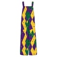 thumbnail image 6 of Moxiu Mardi Gras Jumpsuit for Women Sequin Printed Wide Leg Jumpsuit Overalls Dressy Adjustable Strappy Rompers with Pockets 2025 Multicolor,XXL, 6 of 7