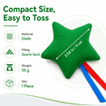 thumbnail image 3 of Star-Shaped Canvas Bean Bag Toss Prop With Rope Tails, Quartz Sand Filled Target Toss Game for Outdoor Games, Green, 3 of 6