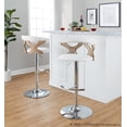 thumbnail image 3 of Gardenia Adjustable Bar Stool, Chrome Bar Stools, Bar Chairs, Swivel Bar Stools, Bar Stools Set of 2, 3 of 6