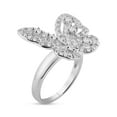 thumbnail image 4 of Sterling Silver 925 Rhodium Plated Pave Set Butterfly Animal Ring White Cubic Zirconia Female Size 5, 4 of 4