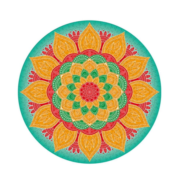 Rompecabezas Redondo De 500 Piezas Para Niños Y Adultos, Rompecabezas De Flores Mágicas Diy, Rompecabezas Circulares, Imagen Artística Fresca Y Desafiante Advancent EL009747-00