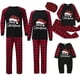 thumbnail image 3 of Pijamas familiares a juego de Navidad, sombrero de Navidad a cuadros rojos, letras de Feliz Navidad, conjunto de pijamas negros con pijamas de bebé, 3 of 3