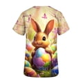 thumbnail image 5 of Fmbrln Easter Scrubs Tops for Women Short Sleeve V Neck Cute Bunny Egg Graphic Print Nursing Scrubs Casual Loose Holiday Work Uniform with Pockets, 5 of 6