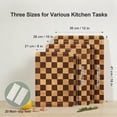 thumbnail image 5 of TJ POP 4-Piece Checkered Cutting Board Set, Wood Checkerboard Cutting Boards for Kitchen with Stand, Chopping Board Set with Juice Groove & Handle for Meat, Vegetables, Cheese & Serving, 5 of 8