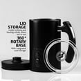 thumbnail image 4 of OVENTE Electric Milk Frother and Steamer, Automatic Hot and Cold Foam Maker for Coffee, Latte, Cappuccino or Macchiato, 500W Double-Wall Stainless Steel Milk Warmer with Auto Shutoff, Black FR3608B, 4 of 9