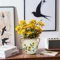 thumbnail image 6 of BUYMAX 6 inch Rustic Ceramic Planter with Handles, Embossed Sunflower Pot, Vintage Crackle Glaze Flower Container for Home & Garden Décor, 6 of 8