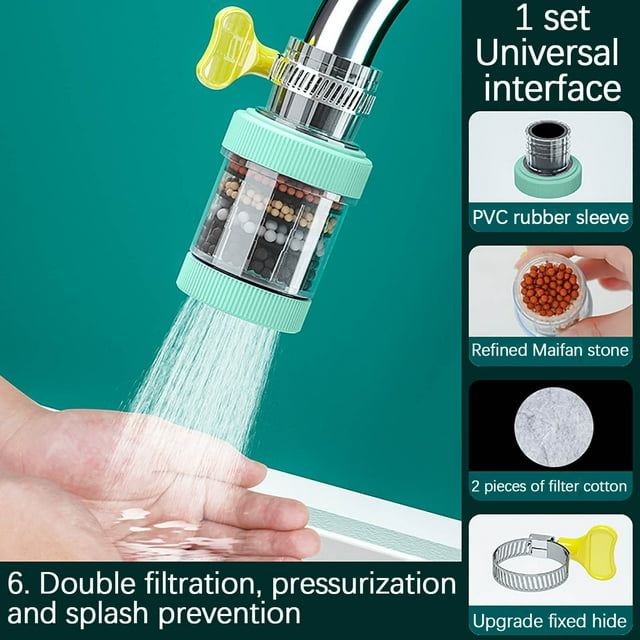 EGNMCR Universal Interface Activated Carbon Faucet Water Six Layer Water Filter Water Filters