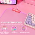 thumbnail image 3 of Pink RGB Gaming Mouse Pad 31.5x12 Inch PC XL Large Extended Glowing Led Light Up Desk Pad Non-Slip Rubber Jmiyav Base Computer Keyboard and Mouse Pad Cool Cute Mousepad Mat, 3 of 6