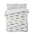 thumbnail image 2 of Colorful Fish Twin XL Size Down Alternative Comforter, Lightweight Comforter Quilt Bedding Set with Pillow Shams Watercolor Cartoon Fishing All Seasons Bed Comforter Duvet Insert 68"x98", 2 of 7