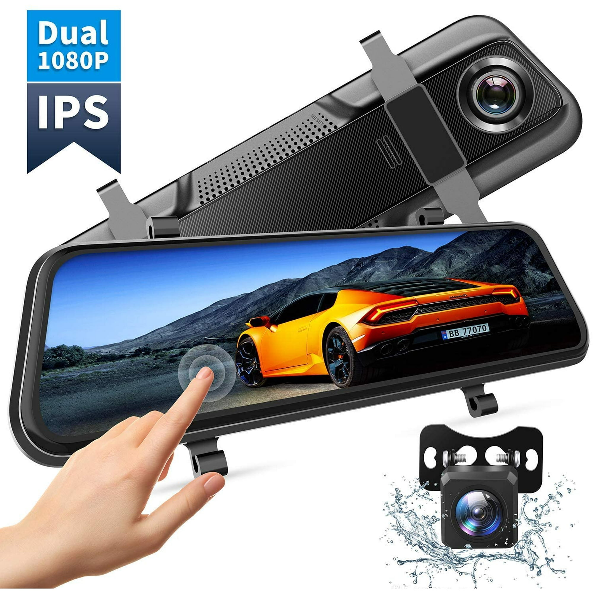 VanTop H609 Dash Camera 1080P Mirror Dual Dash Cam, 10″ IPS Full Touch