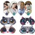 thumbnail image 3 of Paquete de 8 antifaz para dormir zhang ming suave y esponjoso de animales, 3 of 5