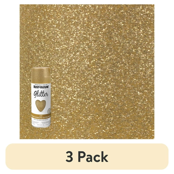 (3 pack) Gold, Rust-Oleum Specialty Glitter Spray Paint- 10.25 oz