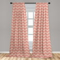 thumbnail image 5 of Ambesonne Peach Curtains, Chevron Zigzag Vintage, Pair of 28"x63", Coral Peach, 5 of 5