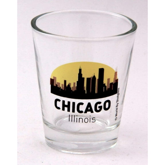 Chicago Illinois Sunset Skyline New Shot Glass