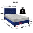 thumbnail image 4 of Better Home Products Lit Plateforme Très Grand Rembourré en Velours Monica, Bleu, 4 of 6