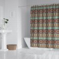 thumbnail image 2 of Boho Floral Shower Curtain 72x72 Inches - Tropical Leaves, Vintage Botanical Print, Waterproof Fabric for Chic Bathroom Decor, Modern Farmhouse & Bohemian Style, 2 of 5
