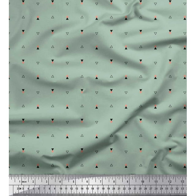 Soimoi Cotton Voile Fabric Triangle Small Fabric Prints by Yard 56 Inch Wide