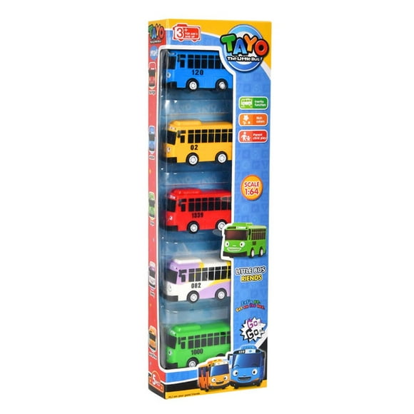 AMERTEER 5Pcs Little Bus TAYO Toy Little Bus Tayo Car Toy Set Pull Back Mini Cars for Friend Mini (Tayo Rogi Gani Rani)