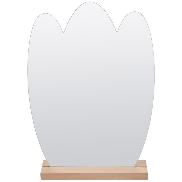Wooden Base Desktop Cosmetic Mirror Dorm Desktop Acrylic Irregular Mirror Makeup Mirror