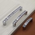 thumbnail image 4 of 5-Pack Modern Decorated Crystal Handle Pulls , 4" Length (3.8" Hole Centers), Clear Silver, Zinc Alloy Glass Rhinestone Drawer Cabinet Handle for Dres, 4 of 5