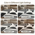 thumbnail image 7 of ODIKA 9'x12' Washable Area Rug Black White Geometric Design Elegant Contrast with Abstract Shapes for Dining Room, Basement, Large Office, Non-Slip Chair-Friendly, 7 of 7