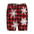 thumbnail image 4 of Fotbe Snowflakes On A Buffalo Plaid Pajama Shorts for Men, Men's Pajama Bottoms, Sleepwear,Short Pajama Pants-XX-Large, 4 of 9