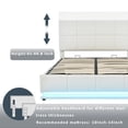 thumbnail image 4 of Queen Size PU Storage Bed with LED Lights and USB charger White, 4 of 5