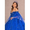 thumbnail image 2 of Women's Elizabeth K 3D Butterfly Cape Sleeve Ball Gown Gl3111 Royal Blue Size XS, 2 of 5