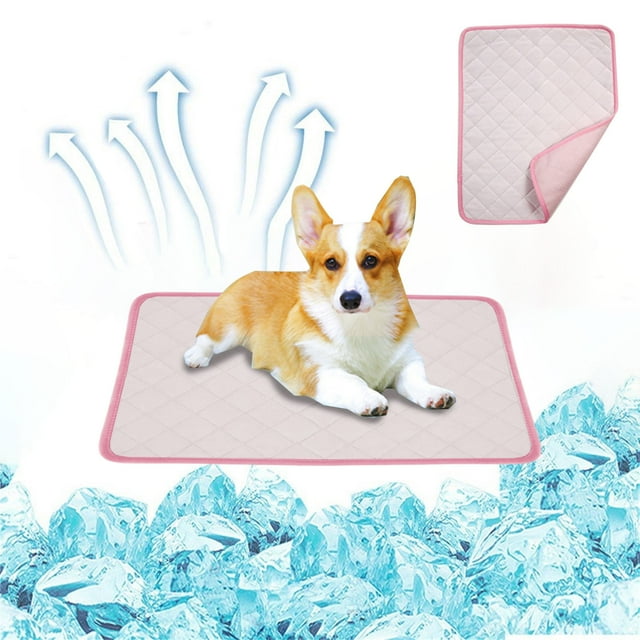 Large Self Cooling Mat, Dog Sleep Pad, Breathable Fabric, Outdoor Indoor Use, Pet Bed Mat, Heat Relief, Comfortable Padding, For Dogs Hzhnb | Cloth, Pink