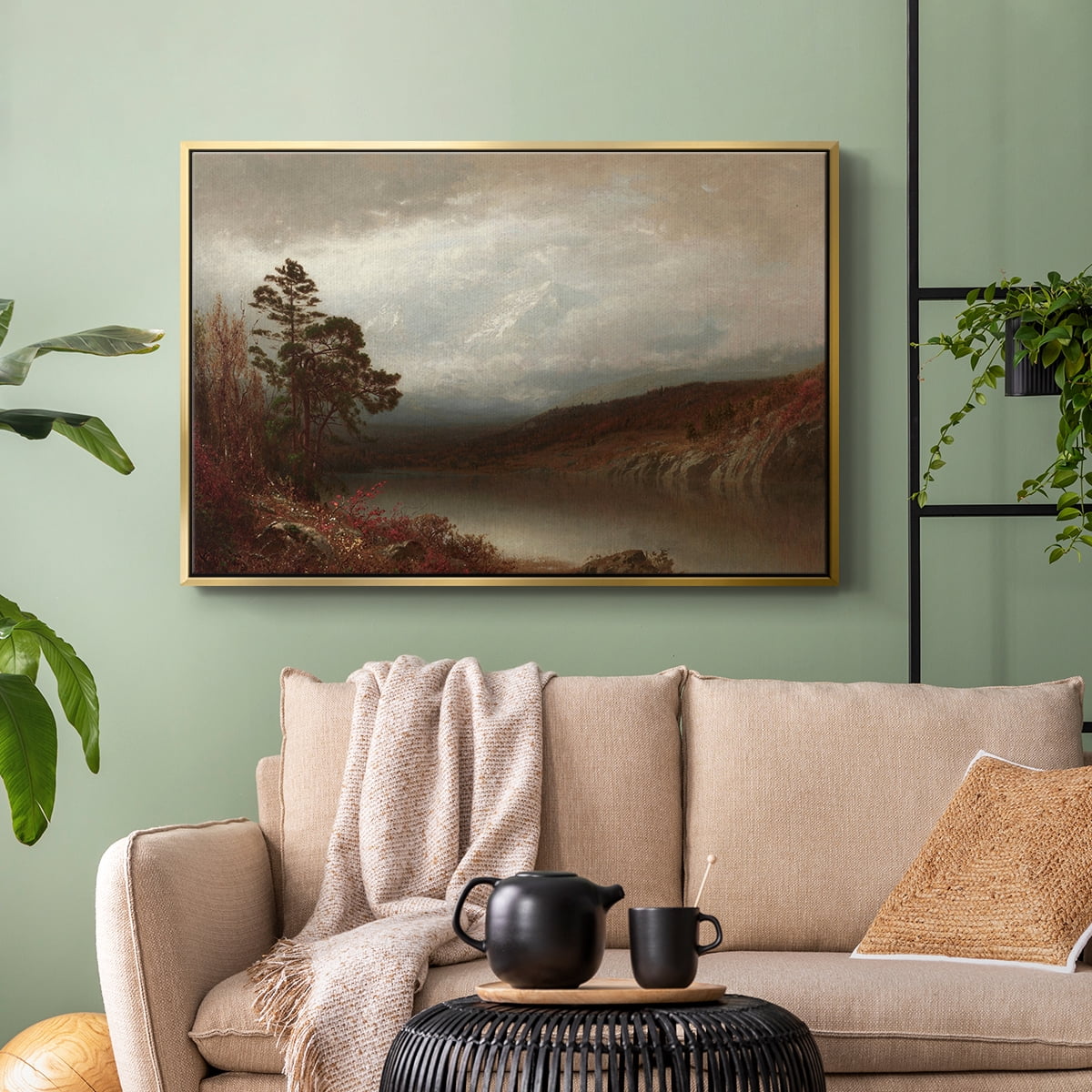 Vintage Landscape-CCCXVIII By Wexford Home Framed in Gold Wood Gallery Wrapped Canvas 25 in. x 37 in.