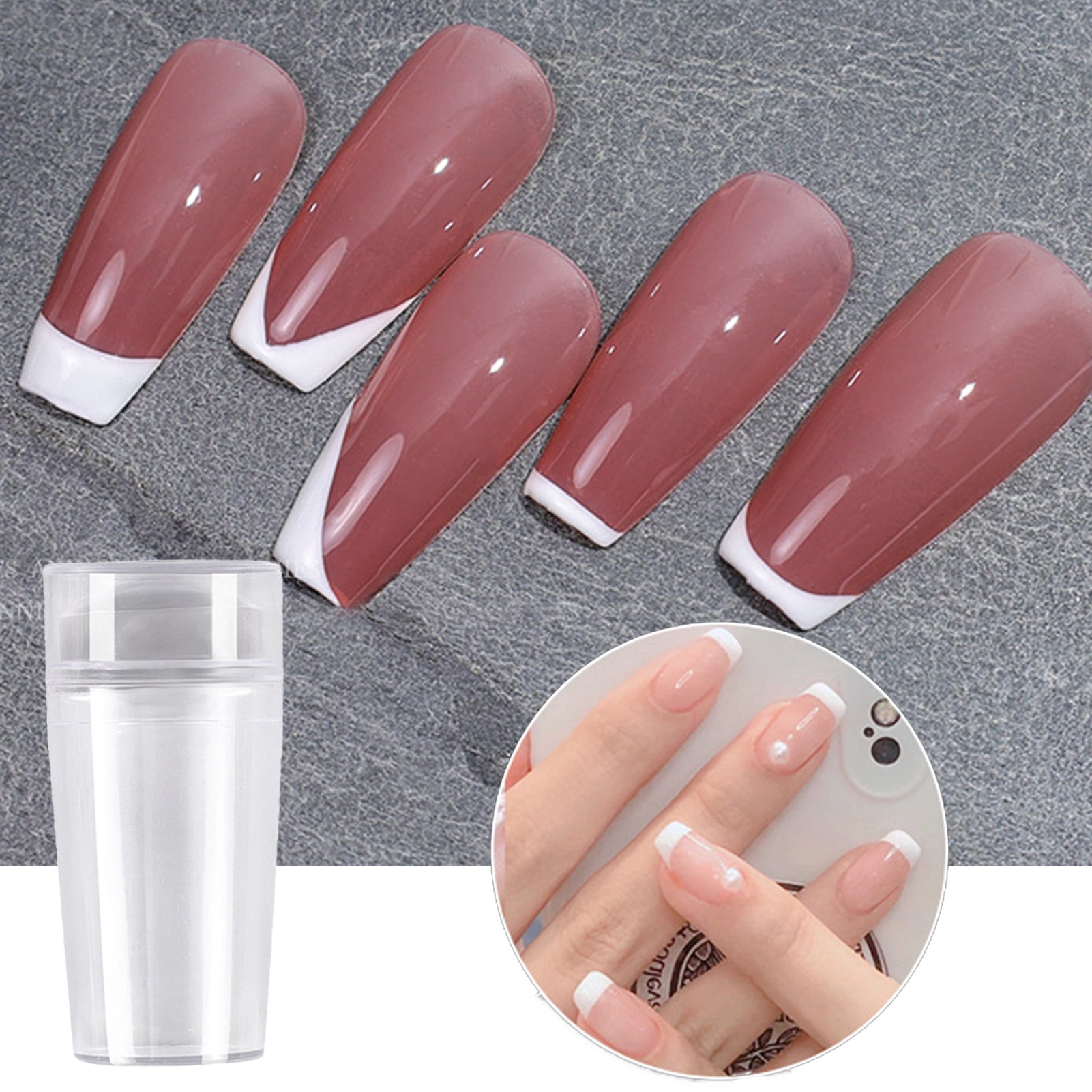 suidie Double Head Nail Stamper Non-Deformed with Scraper Silicone Seal  Nail Stamping Printing Tips Tool for Manicure