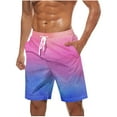 thumbnail image 2 of Dovford Mens Swimming Trunks Board Shorts Quick Dry Beach Shorts with Gradient Color Print Bathing Suits, 2 of 5