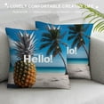 thumbnail image 3 of Chilfamy  Hello Summer Pillow Covers  Beach Theme Decorative Throw Pillow Covers for Home Patio Party Decor  White, 3 of 5