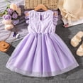 thumbnail image 6 of HAYIMI Child Summer Girls Dress With Mesh Floral Lace Trim Sleeveless Party Style For Warm Weather O-Neck Fashionable Dresses, 6 of 8