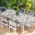 thumbnail image 2 of Grey Blue Botanical Table Cloths for 8 Foot Rectangle Tables, Rustic Country Spring Floral Summer Leaf Patio Waterproof Elastic Fitted Tablecloths, Washable Rectangular Table Cover for Camping, 2 of 8