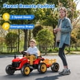 thumbnail image 5 of East doll 24 Volt Ride on Toys Car for Kids, Ride-on Tractor with Trailer, Electric Car for Kids, Power EVA Four Wheeler with Remote Control, 4.3Mph, Music Player, LED Light, Red, 5 of 7