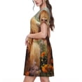 thumbnail image 2 of Disketp Cute Floral Cow para Vestido de Manga Corta para Mujeres, Vestidos de Verano para Mujeres, Casual y Holgado para la Playa, 2 of 6