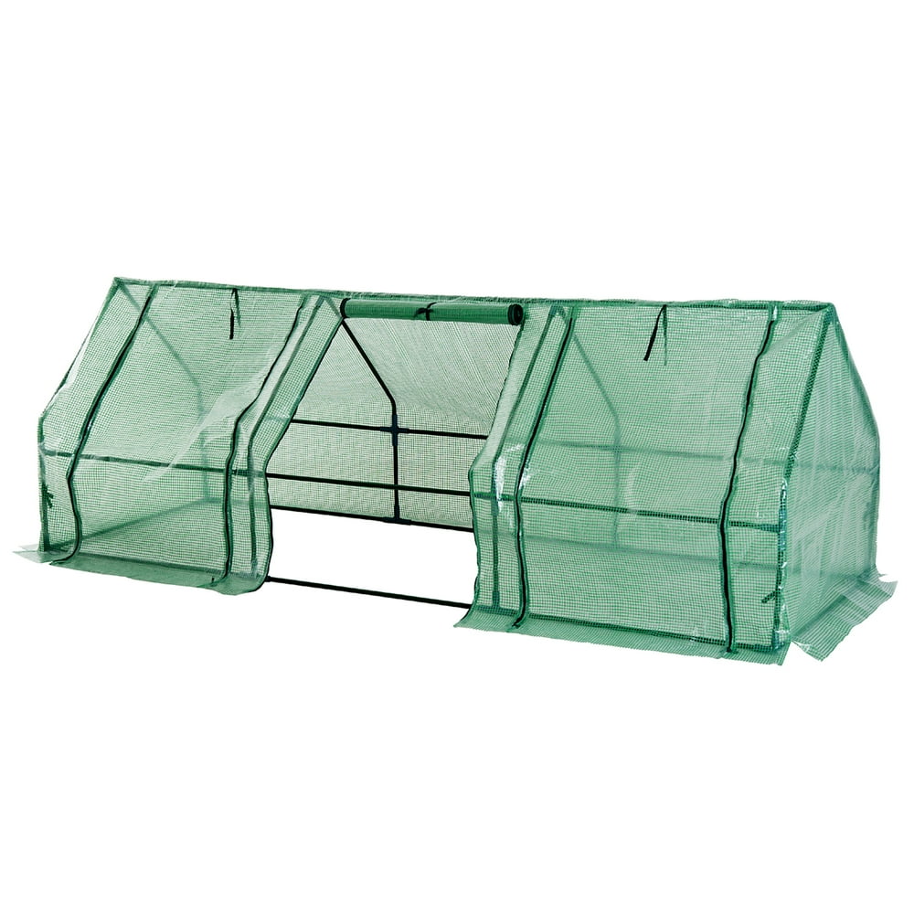 Outsunny Portable Mini Greenhouse with Large Zipper Doors, 9' L x 3' W